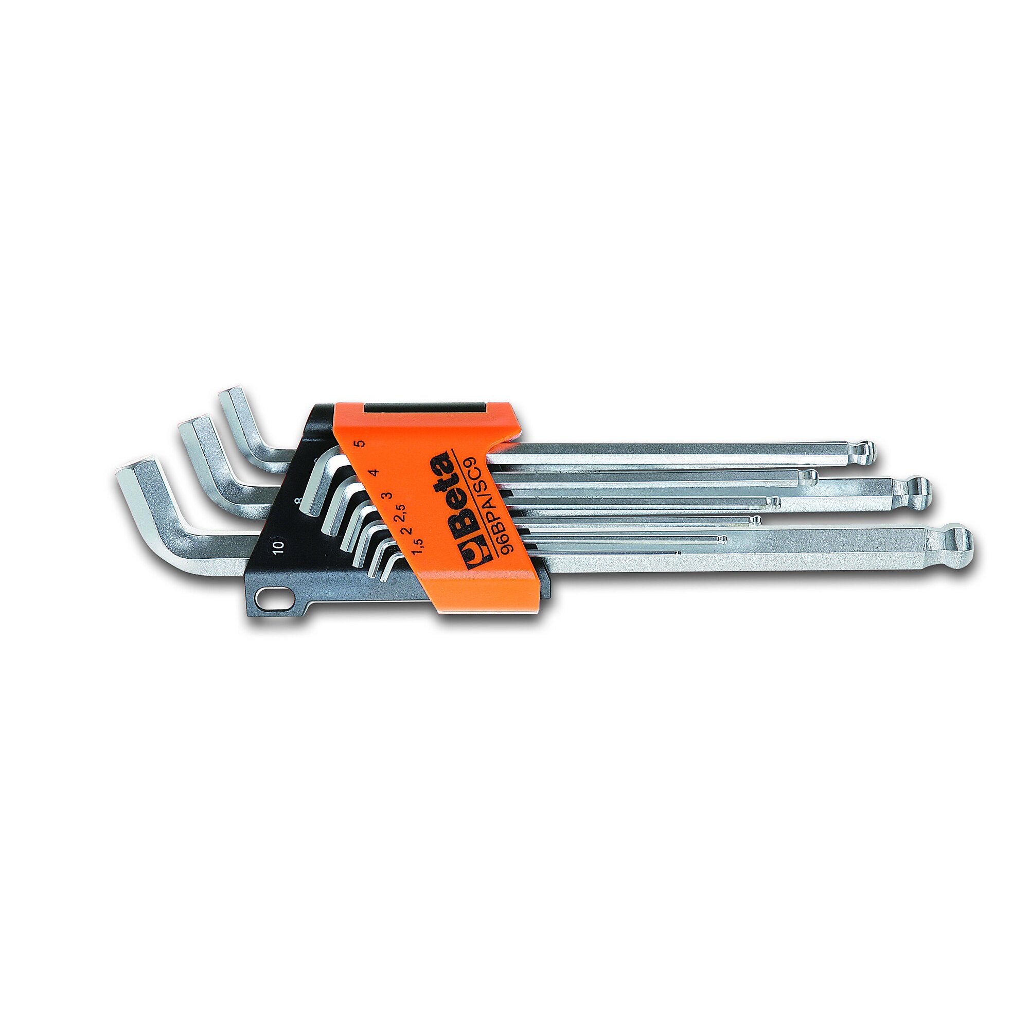 Beta, Ball-End Hex Keys w/ Holder, Extra Short 1.5-10mm, Pieces (qty.) 9 Model# 96BPA/SC9